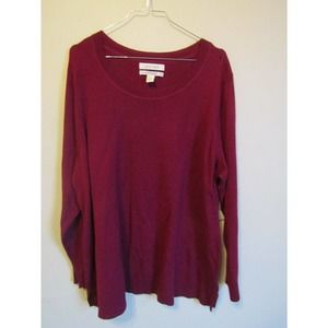 Ellen Tracy Woman's Red Maroon 100% Merino Wool Sweater SIze 2XL New with Tags